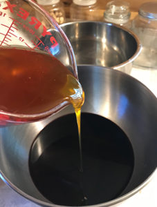Add honey to elderberry syrup