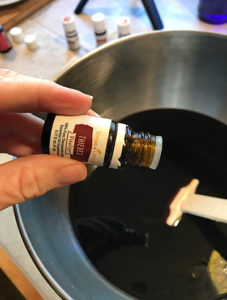 Adding Young Living Vitality oils to elderberry syrup