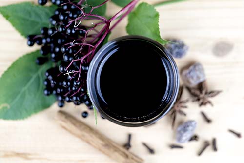 elderberry syrup with plant