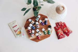 Premium starter kit with 12 essential oils a diffuser, samples of Ningxia Red and Hand Sanitizer