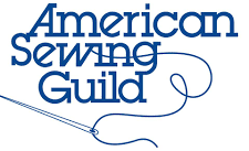 American Sewing Guild logo in navy blue with sewing needle and thread