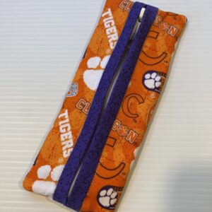 Journal case Clemson University with purple accent front side