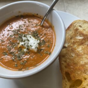 Tomato Soup with Grilled Cheese on Sourdough