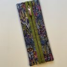 Dark Blue Floral with Green accent 100 percent cotton fabric slim journal case